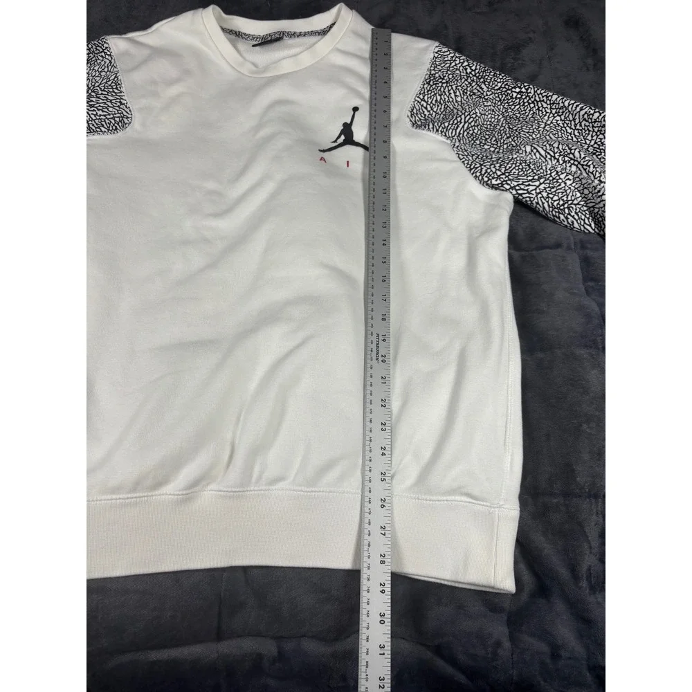 Jordan Jumpman Air Elephant Print Sleeve Sweatshirt White Mens XXL 6462